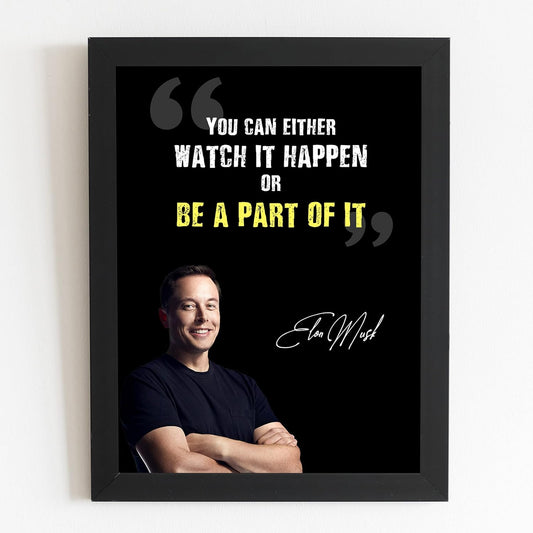 Craftolive Typography Elon Musk Quote Motivational Wall Frame - PSTRN26