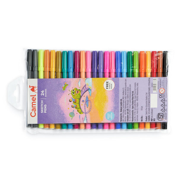 Camel Sketch Pens set of 24 assorted shades with washable ink