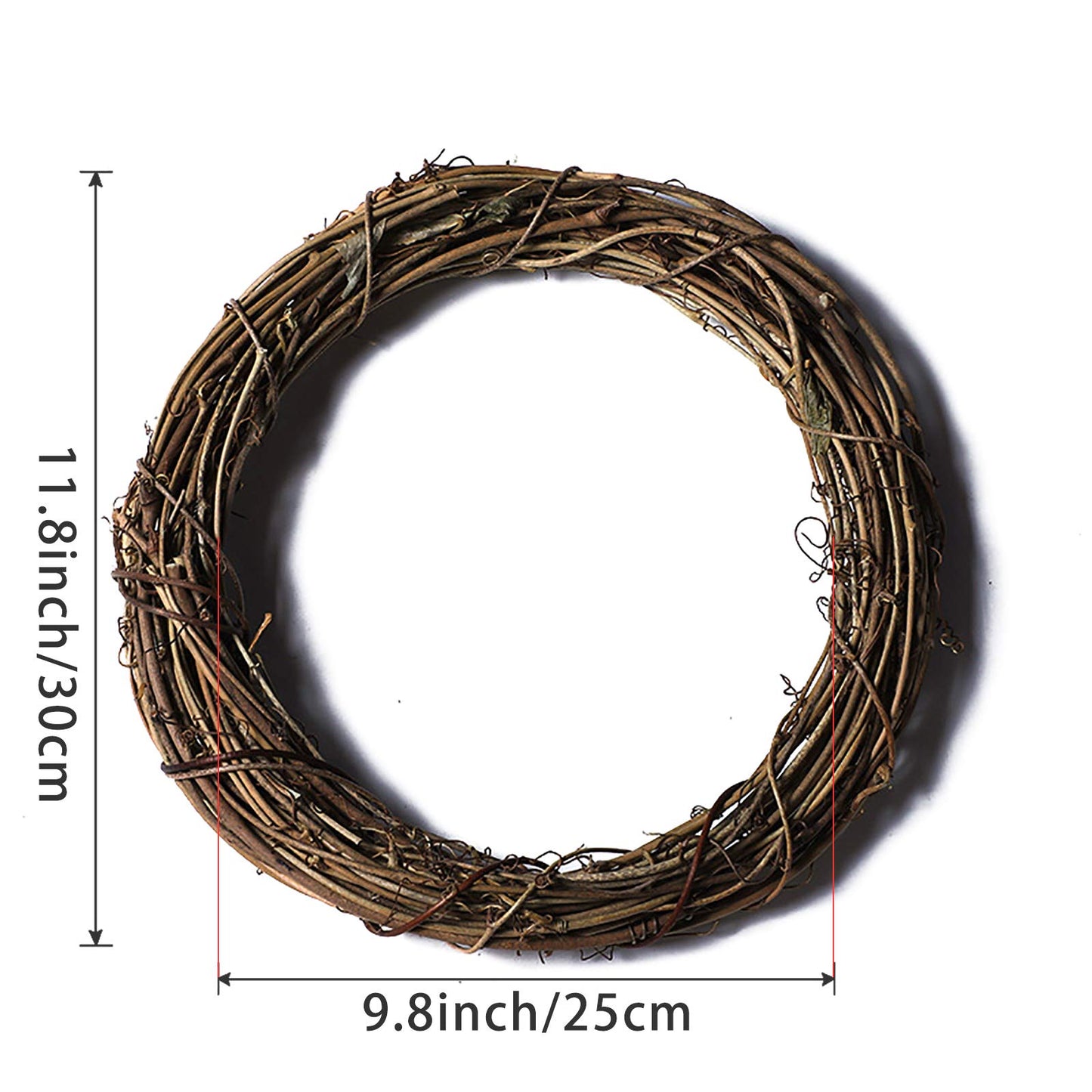 Wooden Wreath Rattan Ring 25cm