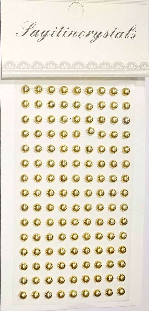 Golden Beads Stickers 5mm, 200 beads