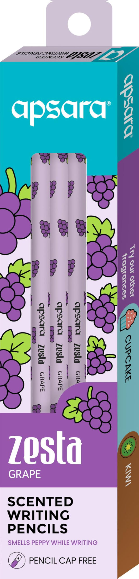 Apsara Zesta scented pencils, pack of 10, Grape scent
