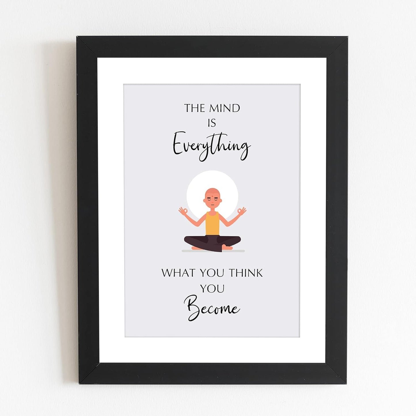 Craftolive Monk Illustration Law of Attraction Affirmation Quote Wall Frame - PSTRN21