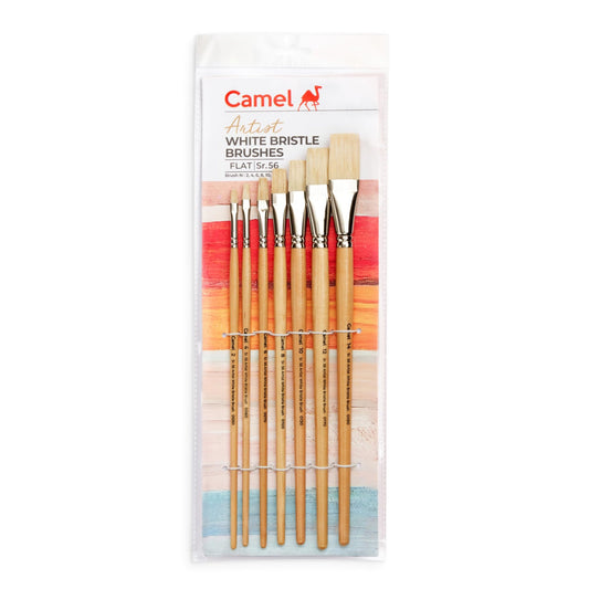 Camel Artist White Bristle Brushes Flat Series 56, 7pc