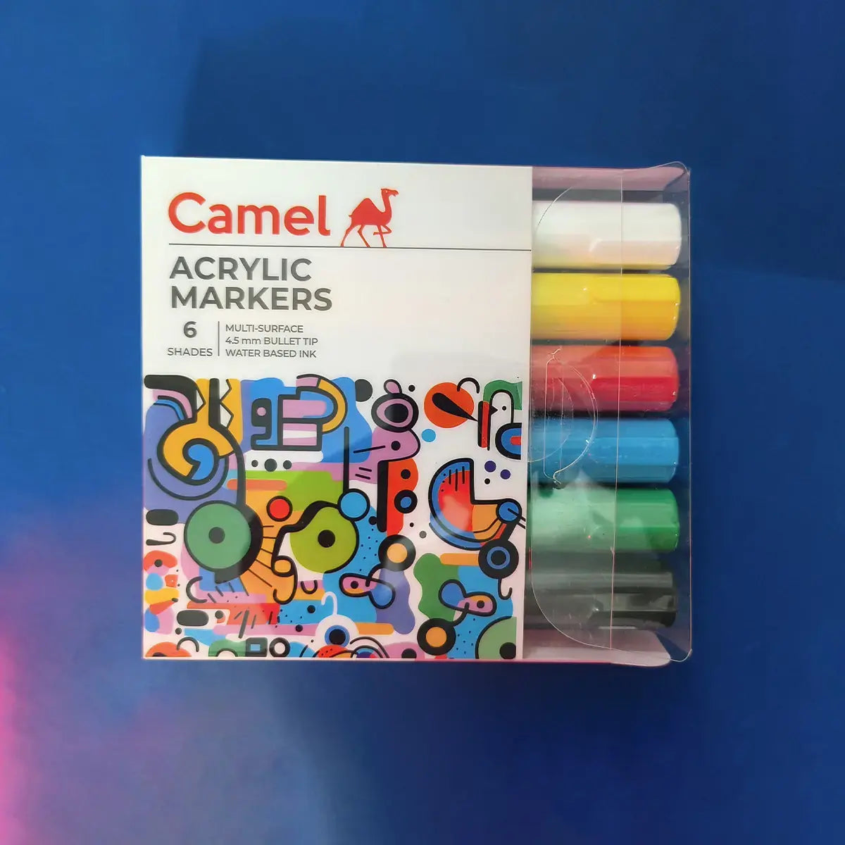 Camel Acrylic Marker set, 6 assorted shades