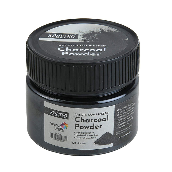 Brustro compressed charcoal powder, 100ml jar
