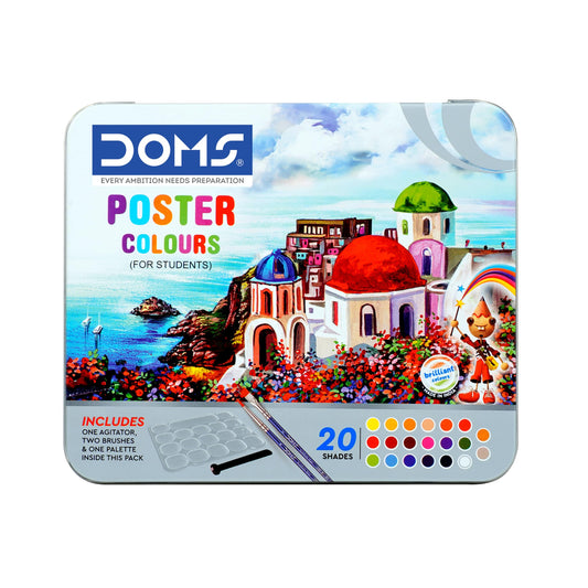 Doms Poster Colours set, 20 vibrant shades