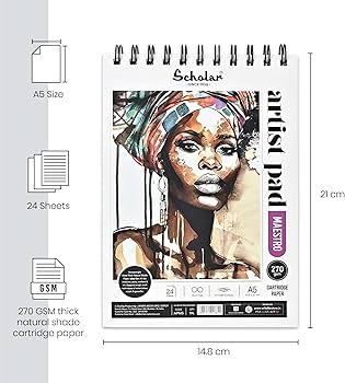 Scholar Maestro A5 wiro bound artist sketch pad
