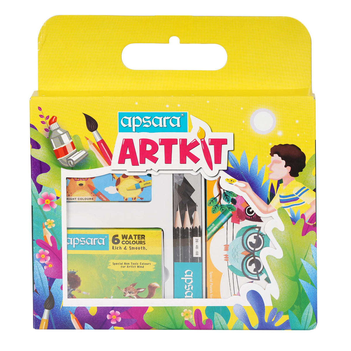 Apsara Art Kit box with assorted stationery pieces