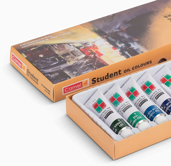 Set of 12 student oil colour tubes, 9ml each