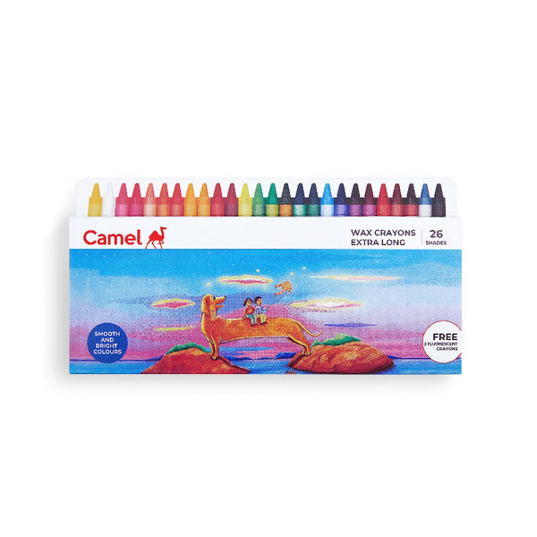 Camel Wax Crayons pack of 24 assorted colour shades