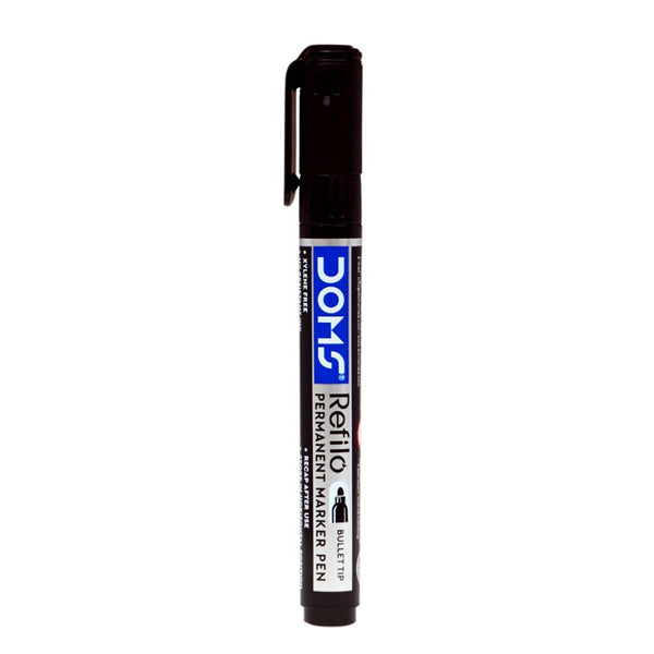 Doms black permanent marker pen with bold tip