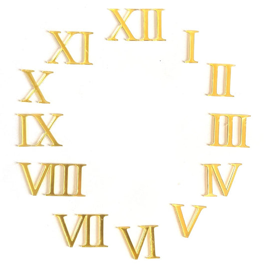Acrylic Clock Numbers 1inch, Roman, Golden #CARNG1