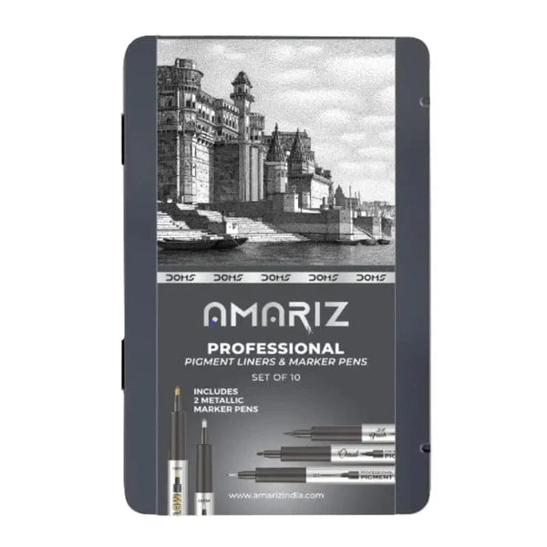 Doms Amariz fineliner pen set of 10, assorted colours