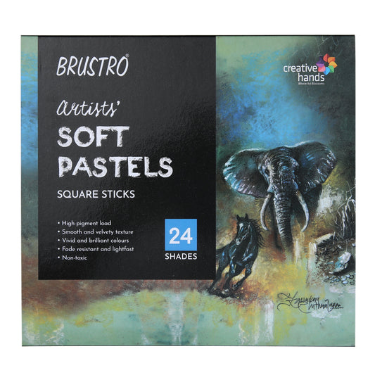 Brustro Artists Soft Pastels Square Sticks, 24 Shades