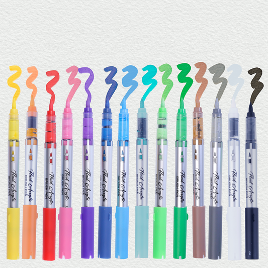 Brustro Fluid Acrylic Brush Pens, 14 Shades