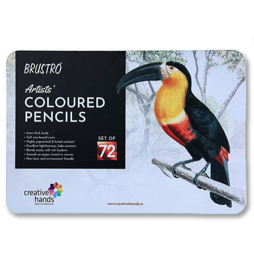 Brustro 72 shade artist coloured pencil set in tin box
