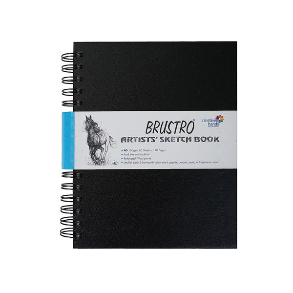 Brustro Artists Sketchbook 160gsm A4 cover on plain background