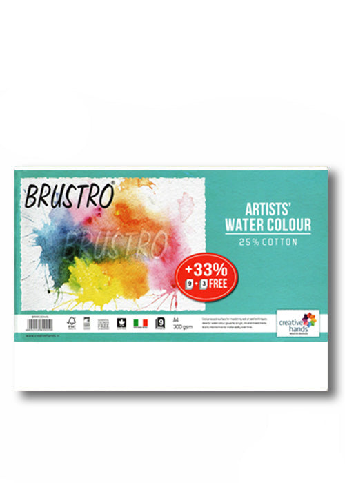 Brustro 300gsm A4 cold pressed watercolour paper sheets