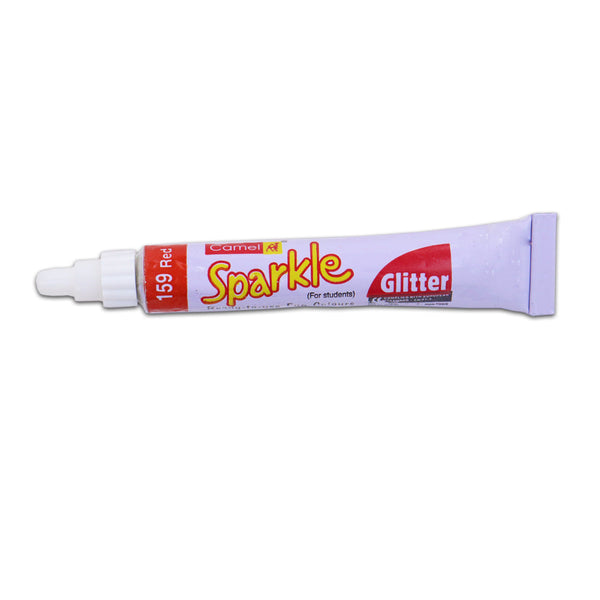 Camel Sparkle Glitter Tube 15ml in red colour, craft tube
