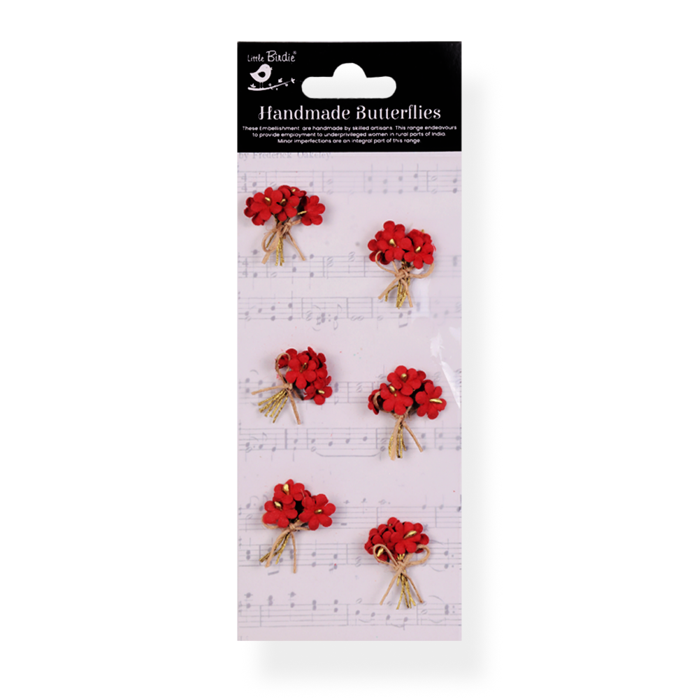 Little Birdie Handmade Flowers 6pc #LBSC55683