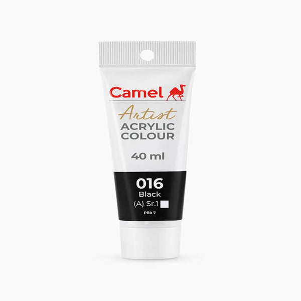 Camel Artist Acrylic Colour 40ml tube, Black-016 shade