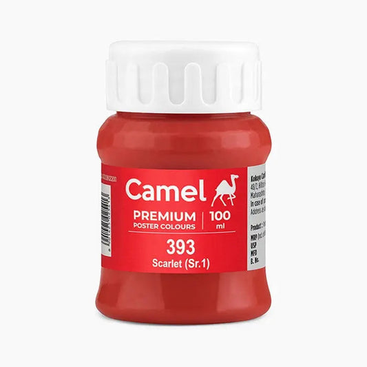 Bottle of Camel Premium Poster Colour 100ml, Scarlet-393