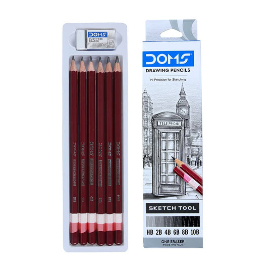 Doms Drawing Sketching Pencils Set, 6 Shades