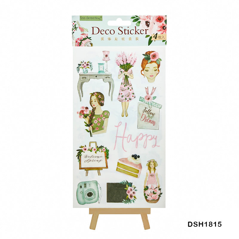 Deco Sticker Vintage 4pc #DSH1815