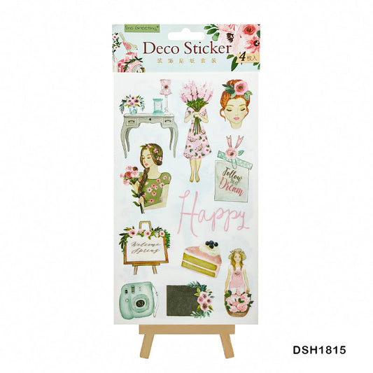 Deco Sticker Vintage 4pc #DSH1815