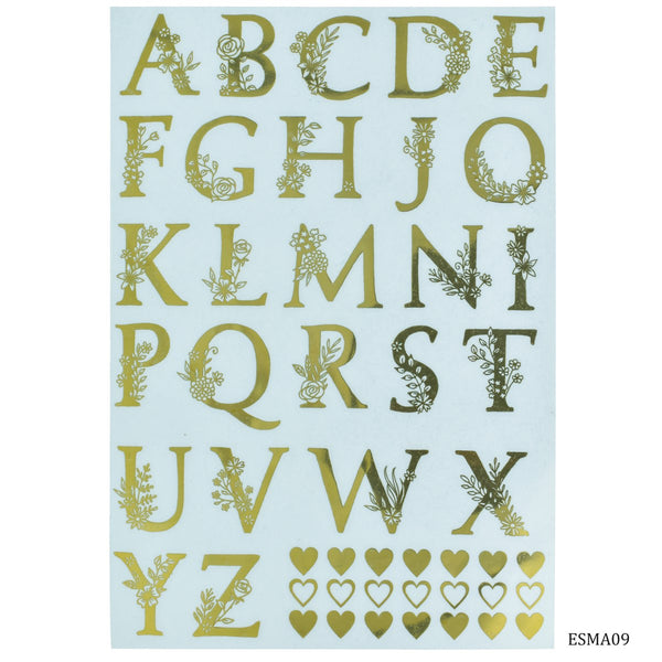 Jags A5 metallic sticker sheet, alphabets capital design