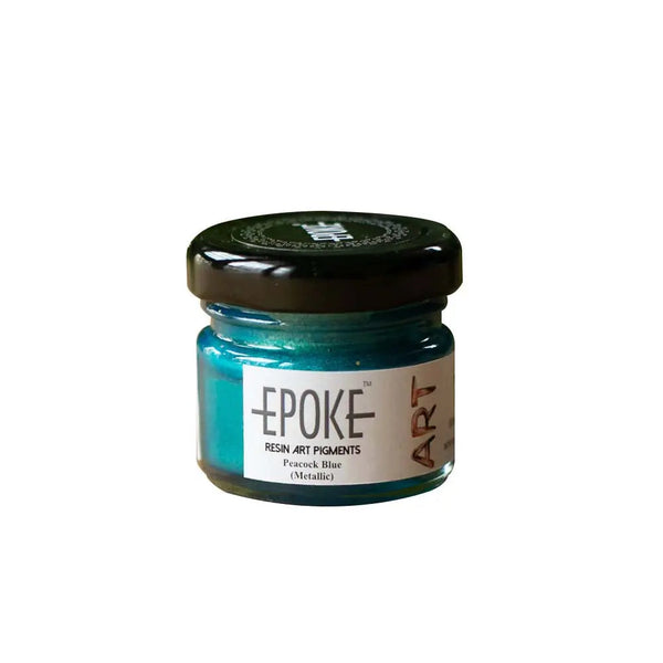 Epoke 20g opaque resin art pigment bottle, peacock blue shade