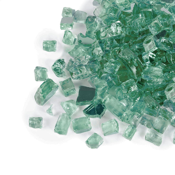 Crushed Mirror Fire Pit Glass 200g, Green Gold