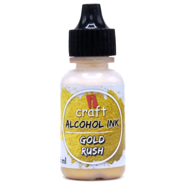 Bottle of iCraft Gold Rush metallic gold alcohol ink