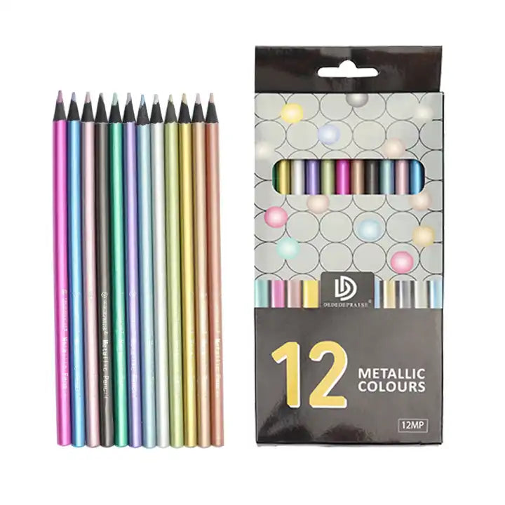 Dededepraise Metallic Colour Pencils, 12 Shades