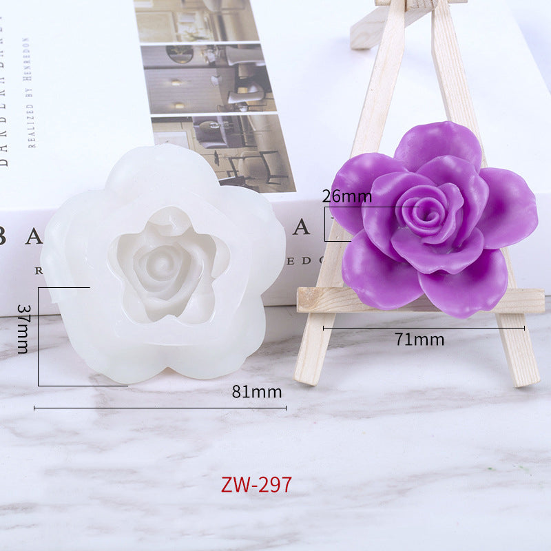 Silicone flower-shaped candle mould, reusable craft mould