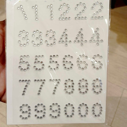 SS Craft Kundan Stone Number Stickers, Silver