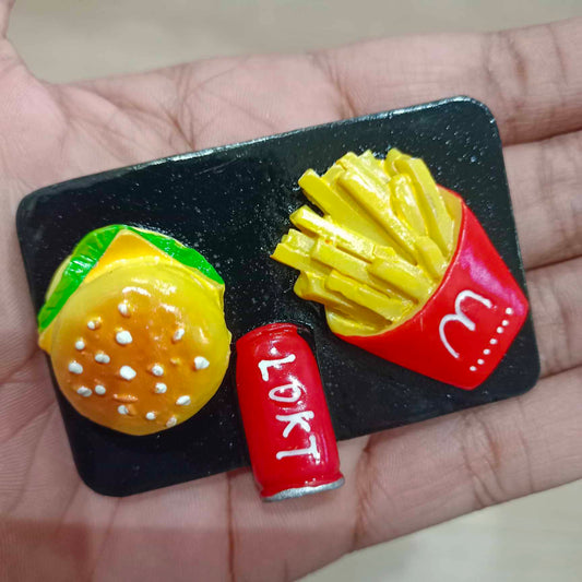 Fridge Magnets 2x2.75 inches, Burger French Fries