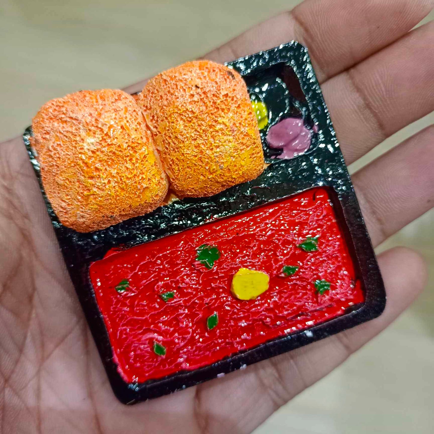 Fridge Magnet, 2.5x2.5 inches, Pav Bhaji Spicy