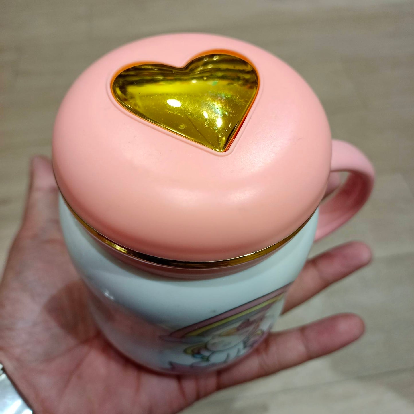 Ceramic Mug with Lid, Unicorn