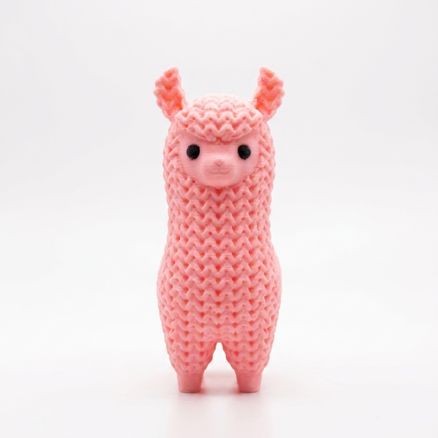 Cute Knitted Mini Llama Miniature Toy Statue, Pink