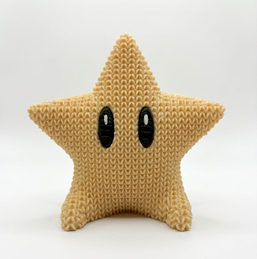 Cute Knitted Star Miniature Toy Statue, Pastel Brown