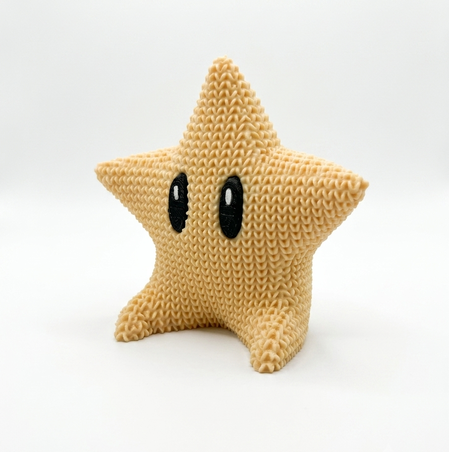 Cute Knitted Star Miniature Toy Statue, Pastel Brown