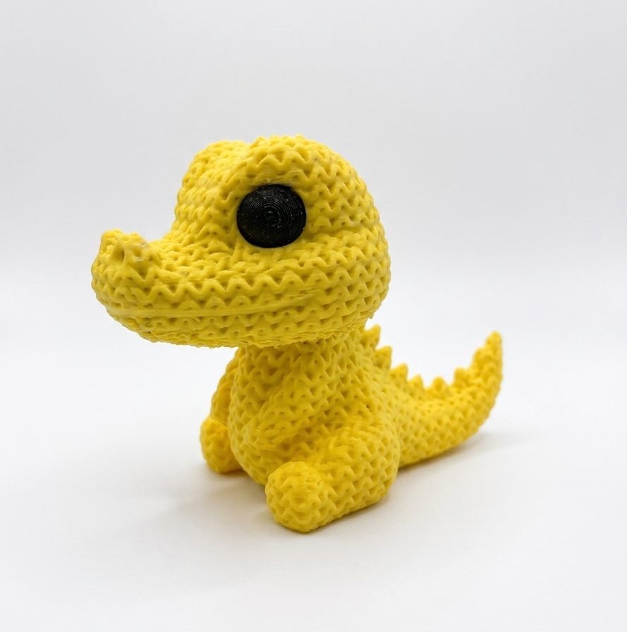 Cute Knitted Dinosaur Miniature Toy Statue, Yellow