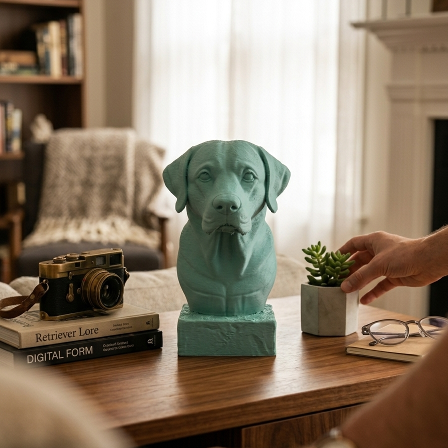 Dog Labrador Miniature Toy Statue, Mint Green