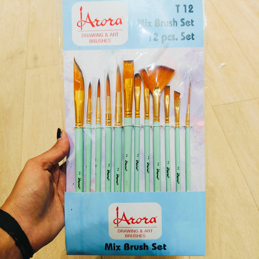 Arora Painting Brushes Mix, 12pc