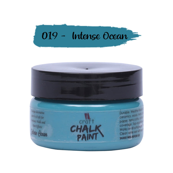 iCraft Chalk Paint jar, Intense Ocean shade, 50ml