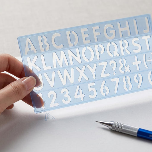 Plastic alphabet and number stencil, 10mm letters