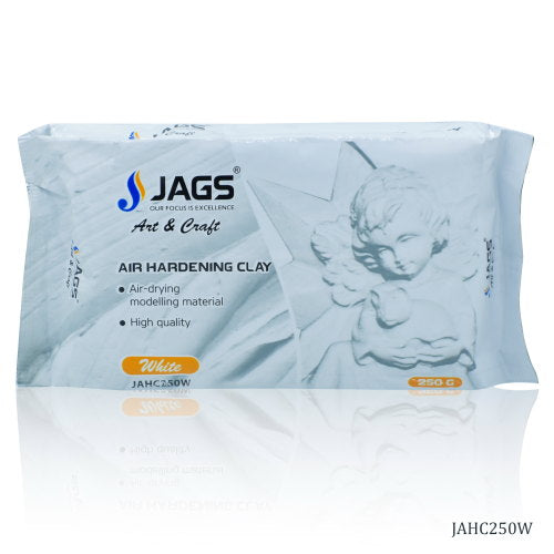 Jags air hardening clay 250g block, white