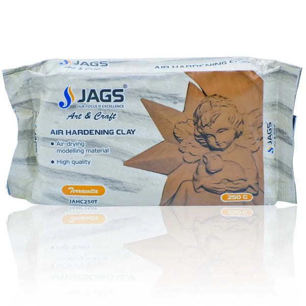 Jags air hardening clay 500g block, terracotta