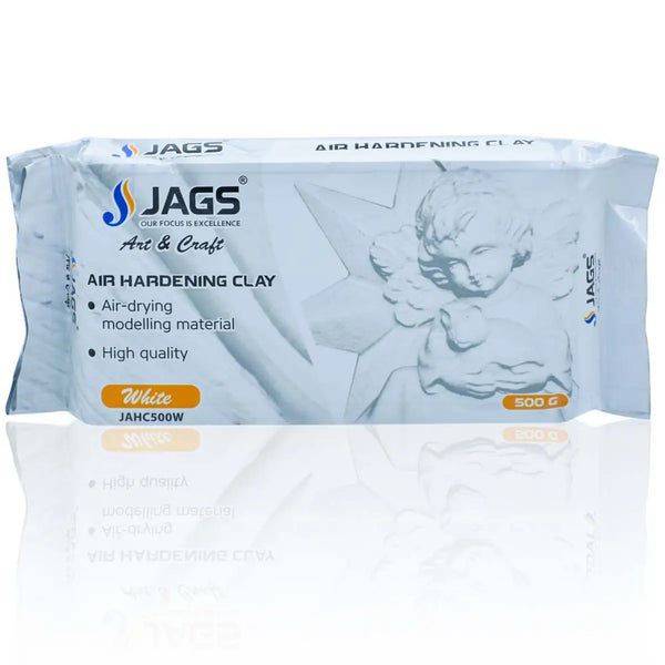 Jags air hardening clay 500g block, white